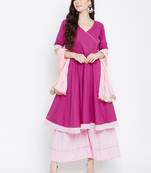 Prakhya Women's Printed Long A-line Rayon Kurta Set