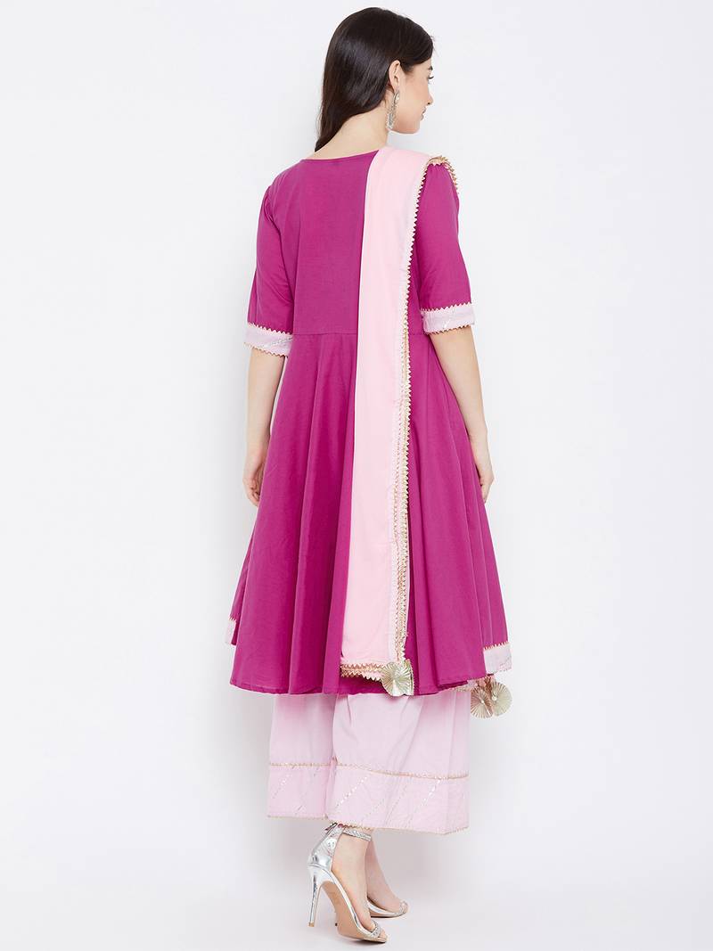 Prakhya Women's Printed Long A-line Rayon Kurta Set