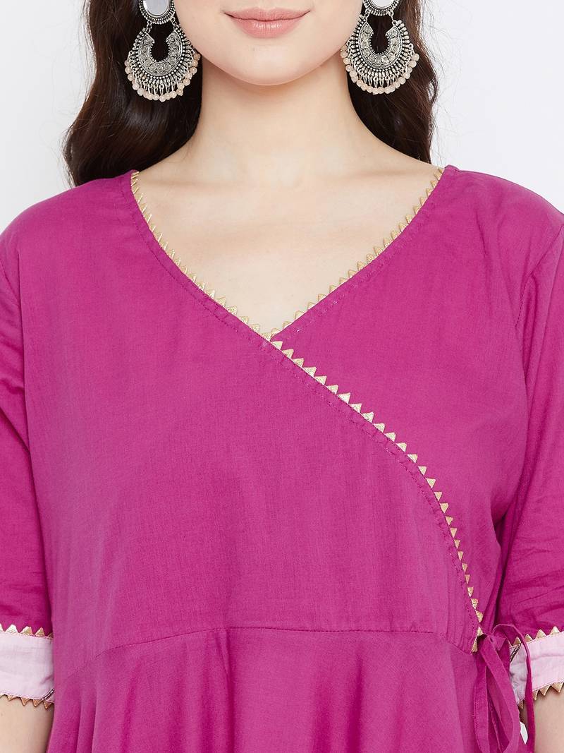 Prakhya Women's Printed Long A-line Rayon Kurta Set