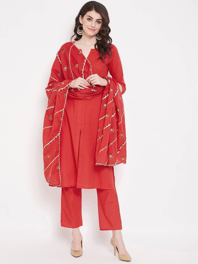 Prakhya Women's Printed Long Straight Cotton Kurta Set