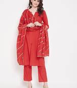Prakhya Women's Printed Long Straight Cotton Kurta Set