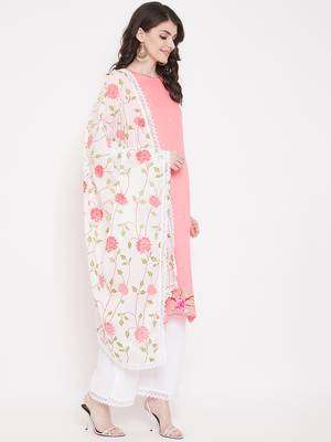 Prakhya Women's Embroidered Long Straight Rayon Kurta Set 4