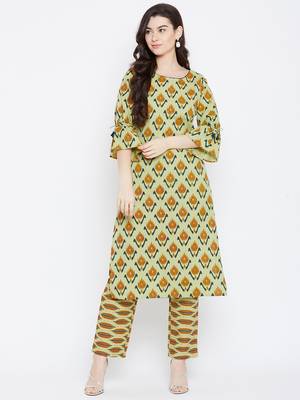 Prakhya Women's Printed Long Straight Rayon Kurta Set 1