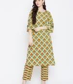Prakhya Women's Printed Long Straight Rayon Kurta Set