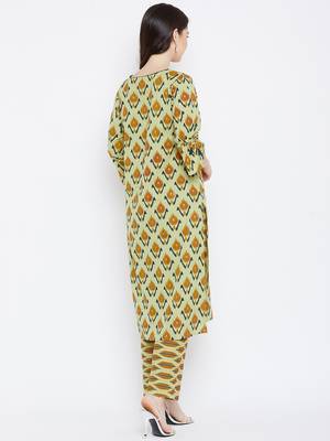 Prakhya Women's Printed Long Straight Rayon Kurta Set 2