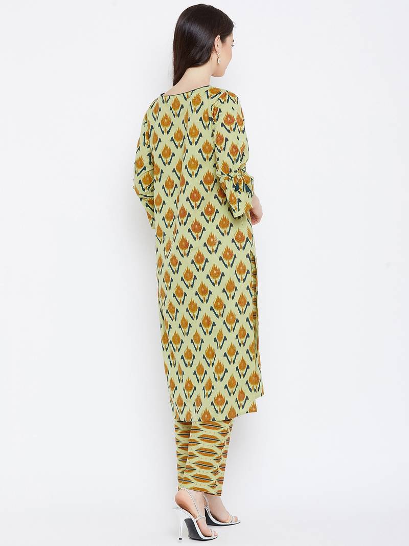 Prakhya Women's Printed Long Straight Rayon Kurta Set