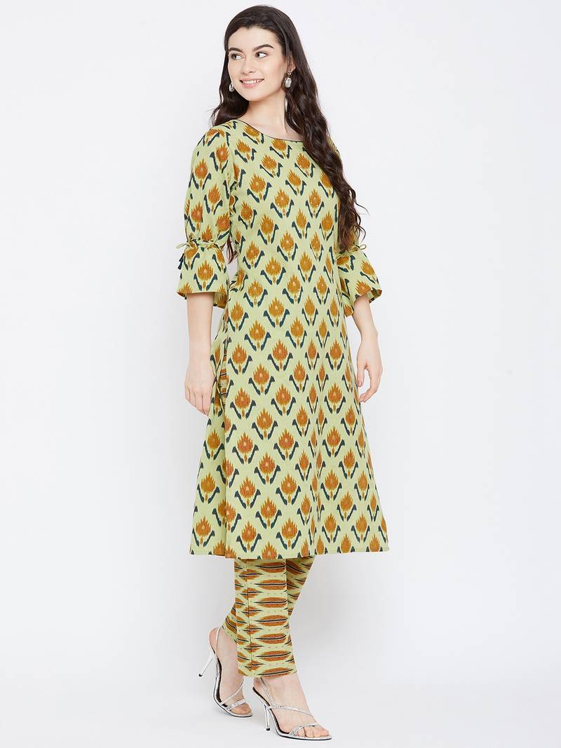 Prakhya Women's Printed Long Straight Rayon Kurta Set