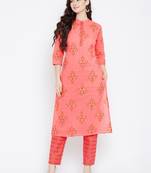 Prakhya Women's Printed Long Straight Rayon Kurta Set