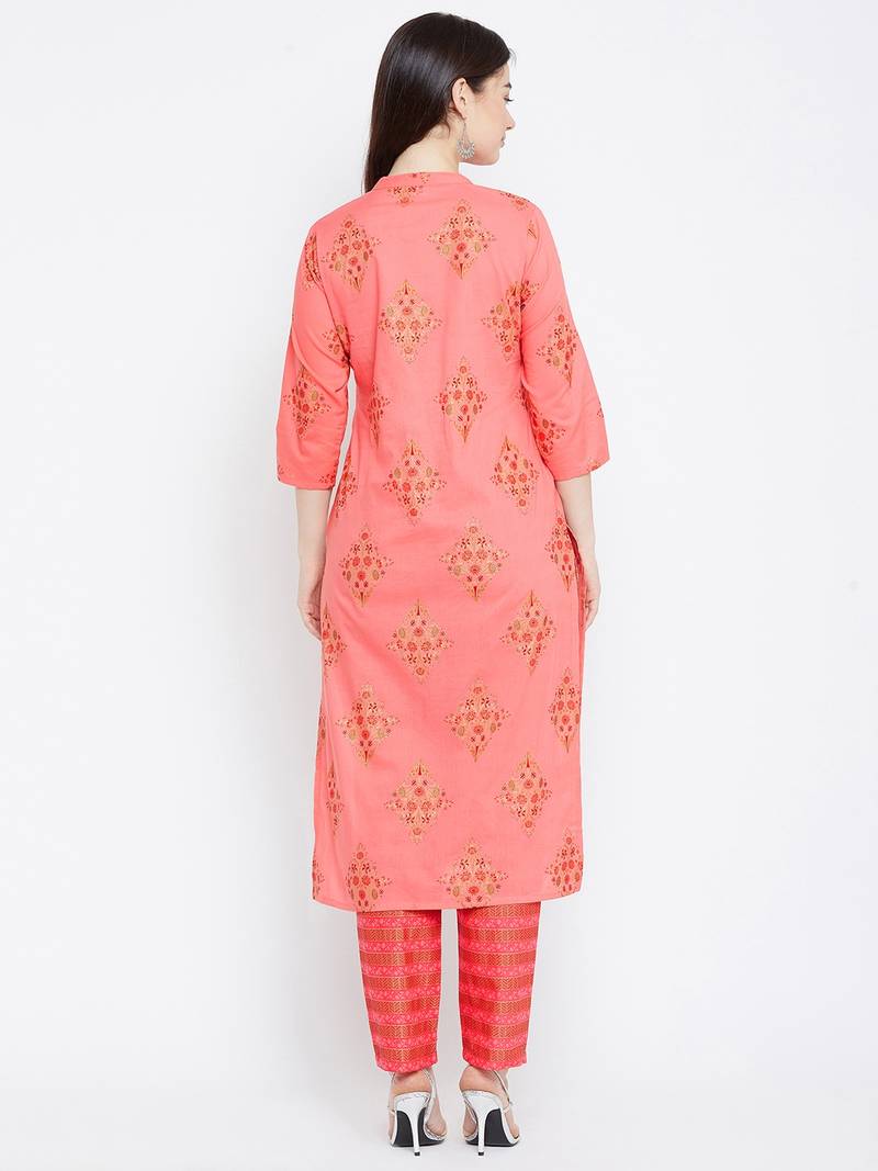 Prakhya Women's Printed Long Straight Rayon Kurta Set