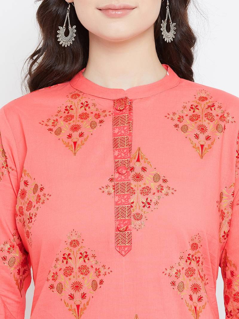 Prakhya Women's Printed Long Straight Rayon Kurta Set