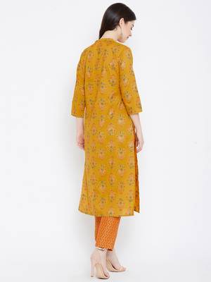 Prakhya Women's Printed Long Straight Rayon Kurta Set 2
