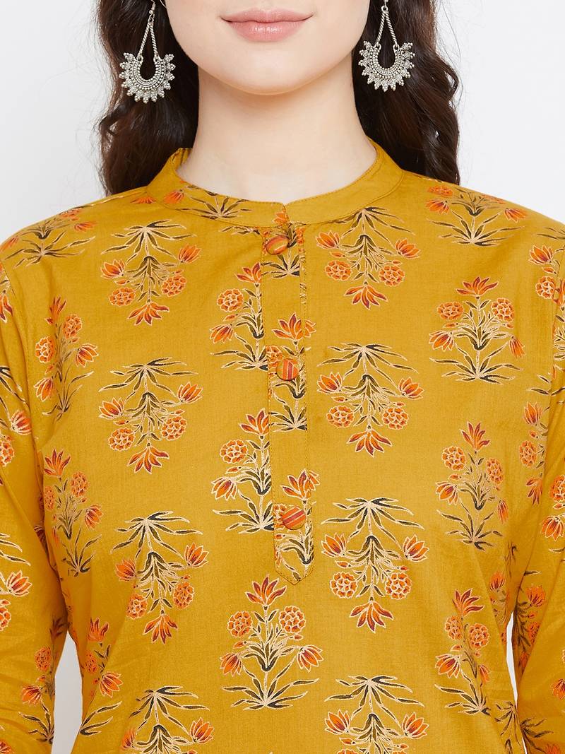 Prakhya Women's Printed Long Straight Rayon Kurta Set