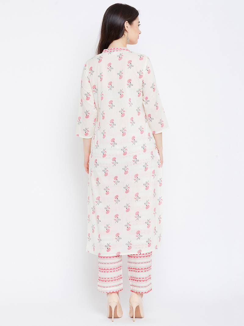 Prakhya Women's Printed Long Straight Rayon Kurta Set