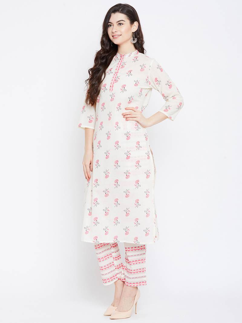Prakhya Women's Printed Long Straight Rayon Kurta Set