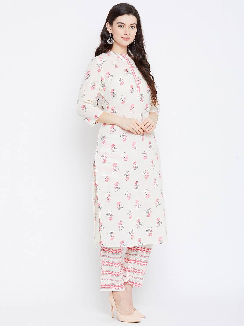 Prakhya Women's Printed Long Straight Rayon Kurta Set