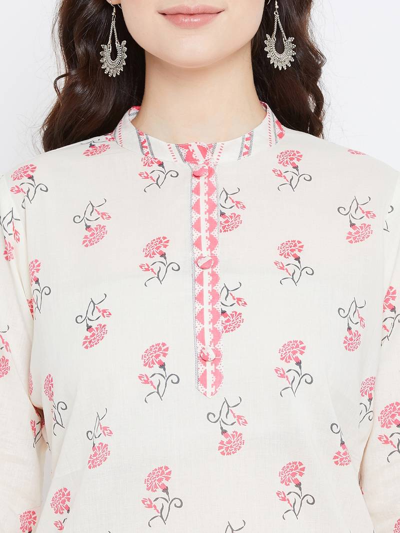 Prakhya Women's Printed Long Straight Rayon Kurta Set