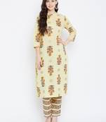 Prakhya Women's Printed Long Straight Rayon Kurta Set