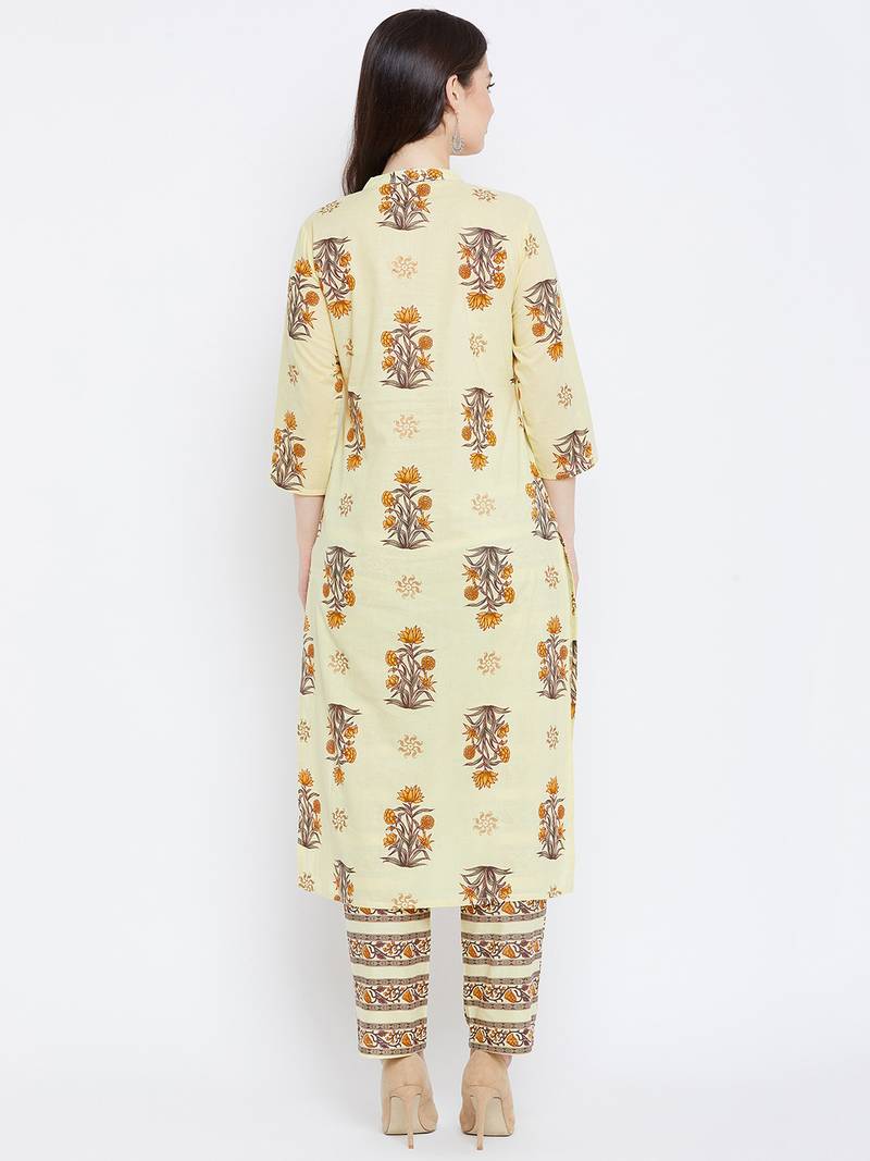 Prakhya Women's Printed Long Straight Rayon Kurta Set