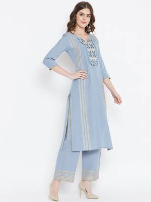 Prakhya Women's Embroidered Long Straight Rayon Kurta 4