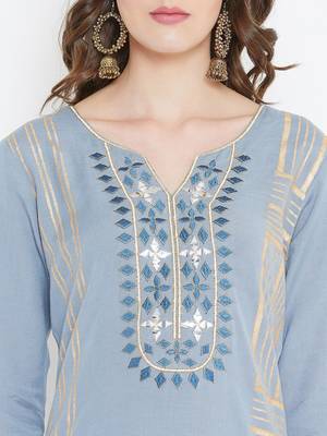 Prakhya Women's Embroidered Long Straight Rayon Kurta 5