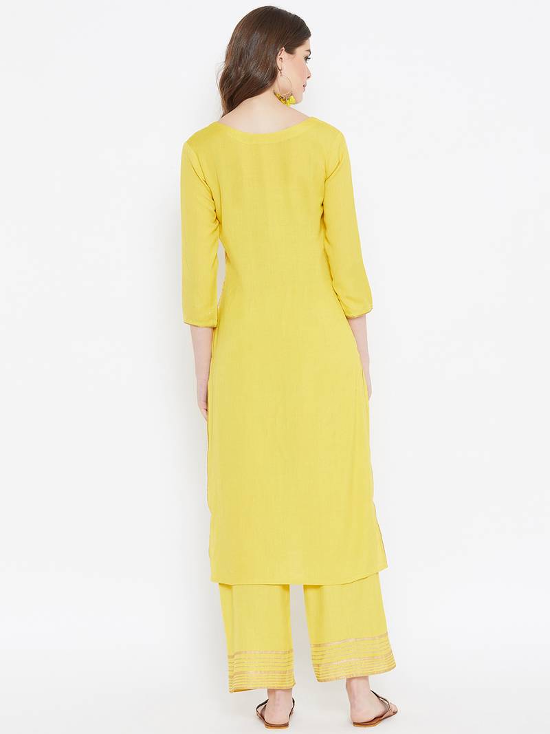 Prakhya Women's Embroidered Long Straight Rayon Kurta