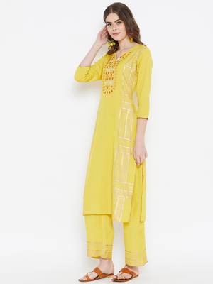 Prakhya Women's Embroidered Long Straight Rayon Kurta 3