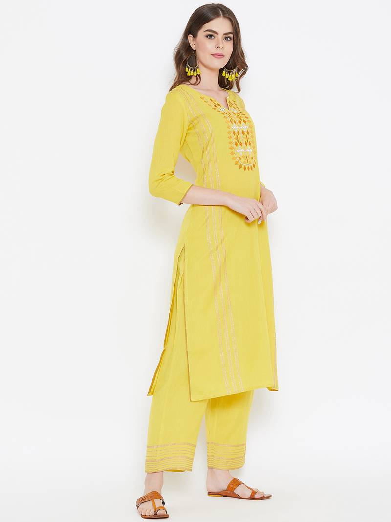 Prakhya Women's Embroidered Long Straight Rayon Kurta