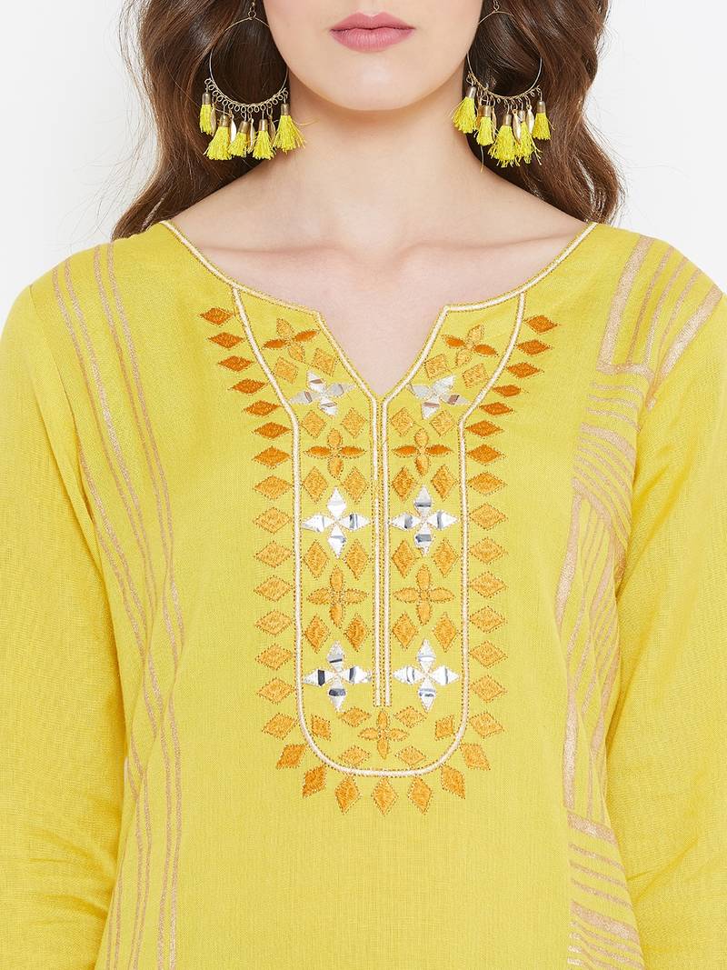 Prakhya Women's Embroidered Long Straight Rayon Kurta