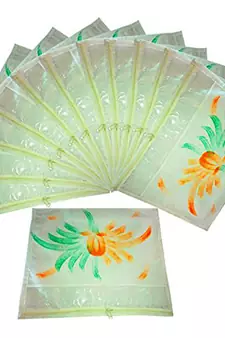 Atorakushon    Non Woven Printed Fabric Shirt Cover Single Saree Cover Jeans Trousers Clothes Organizer Pack Of 12