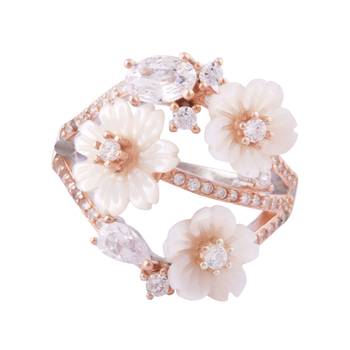 Flower Mesh Silver Ring-FRL133 1