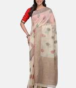 Off White Cotton Traditional Saree