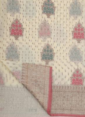 Off White Cotton Traditional Saree 6