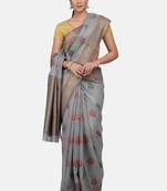 Grey Cotton Traditional Saree