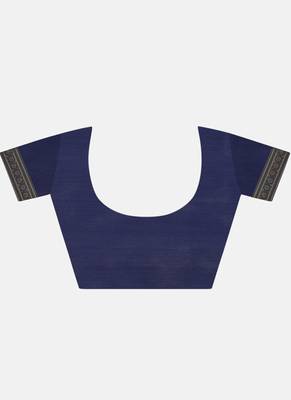 Navy Blue Cotton Traditional Saree 6