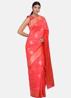 Pink Cotton Traditional Saree 4