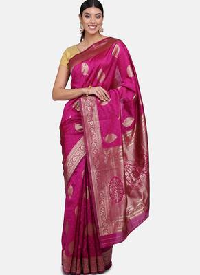 Magenta  Cotton Traditional Saree 1