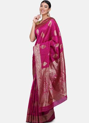 Magenta  Cotton Traditional Saree 3