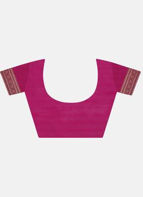 Magenta  Cotton Traditional Saree 5