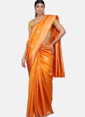 Yellow Cotton Traditional Saree 1