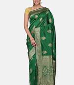 Green Cotton Traditional Saree