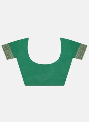 Green Cotton Traditional Saree 6