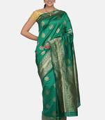 Green Cotton Traditional Saree