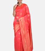 Pink Cotton Traditional Saree