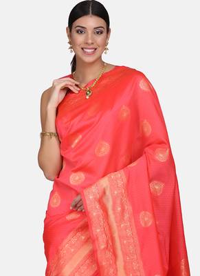 Pink Cotton Traditional Saree 4