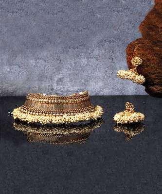 Traditional Gold Polki South Indian Style Necklace Sets 5