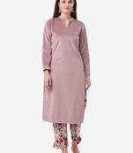 Lilac plain velvet salwar