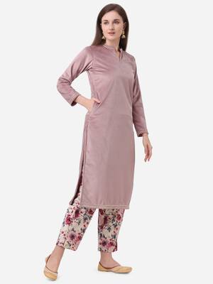 Lilac plain velvet salwar 2