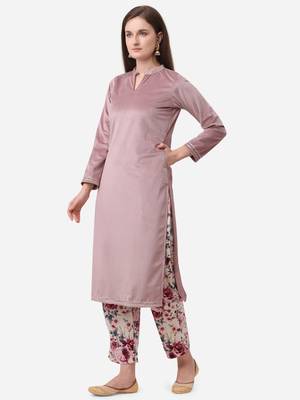 Lilac plain velvet salwar 3