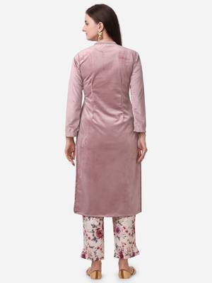Lilac plain velvet salwar 4