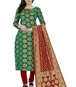 Green jacquard Art Silk salwar